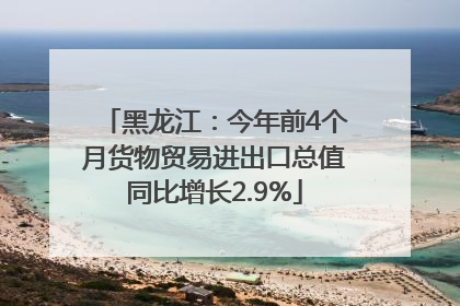 黑龙江：今年前4个月货物贸易进出口总值同比增长2.9%